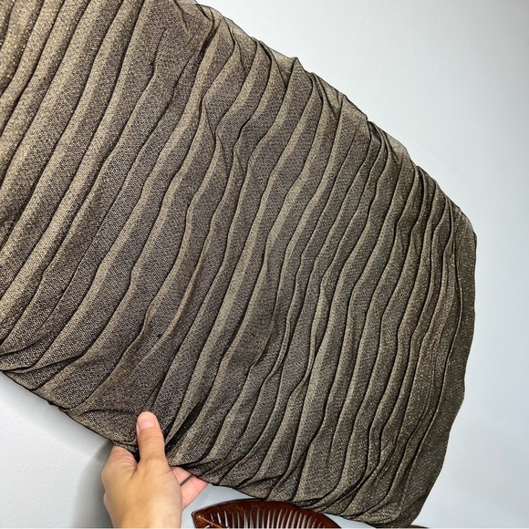 Metallic gold black ADRIANNA PAPELL Evening sleeveless sheath dress - Picture 3 of 9